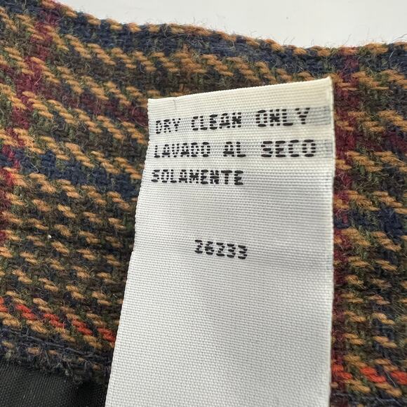 Vtg Sag Harbor Petite Pleated Wool Dress Pants Trouser Women 12 Brown Glen Plaid - Picture 9 of 13